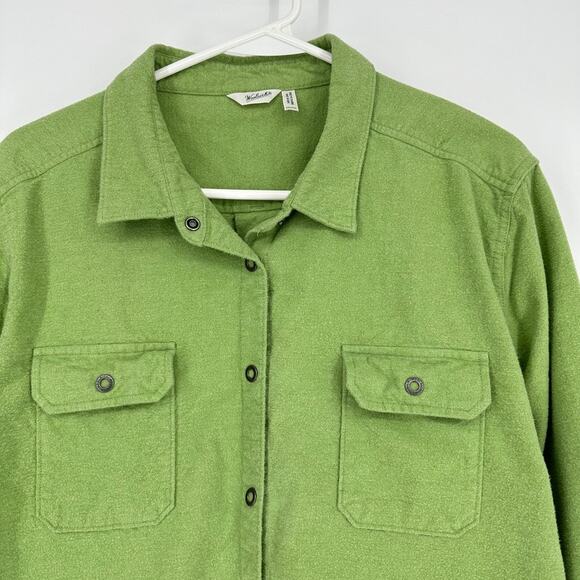 Woolrich Flannel Shirt MENS XXL Gorpcore Preppy Outdoor Nature Camping Green - Picture 2 of 8